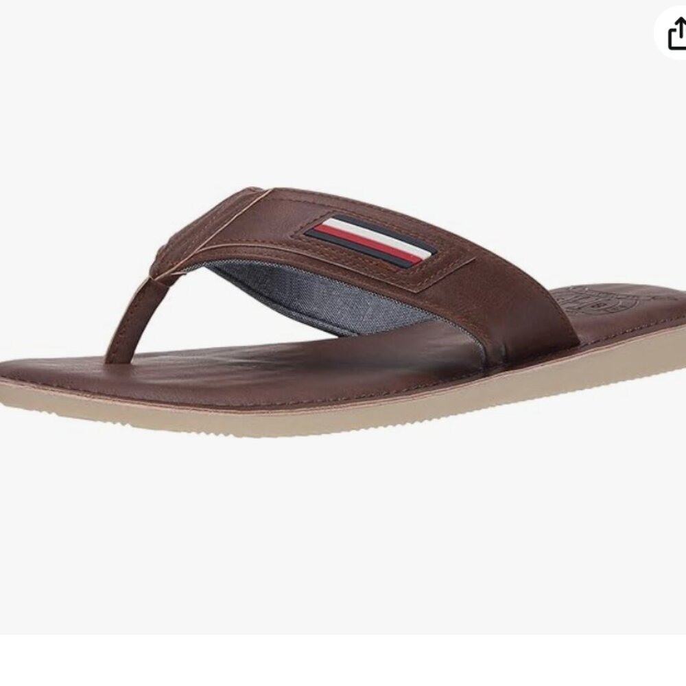Tommy Hilfiger Men's Newell Flip-Flop Dark Brown 8M
